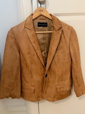 Zadig & Voltaire Suede Blazer in Tan/Camel
